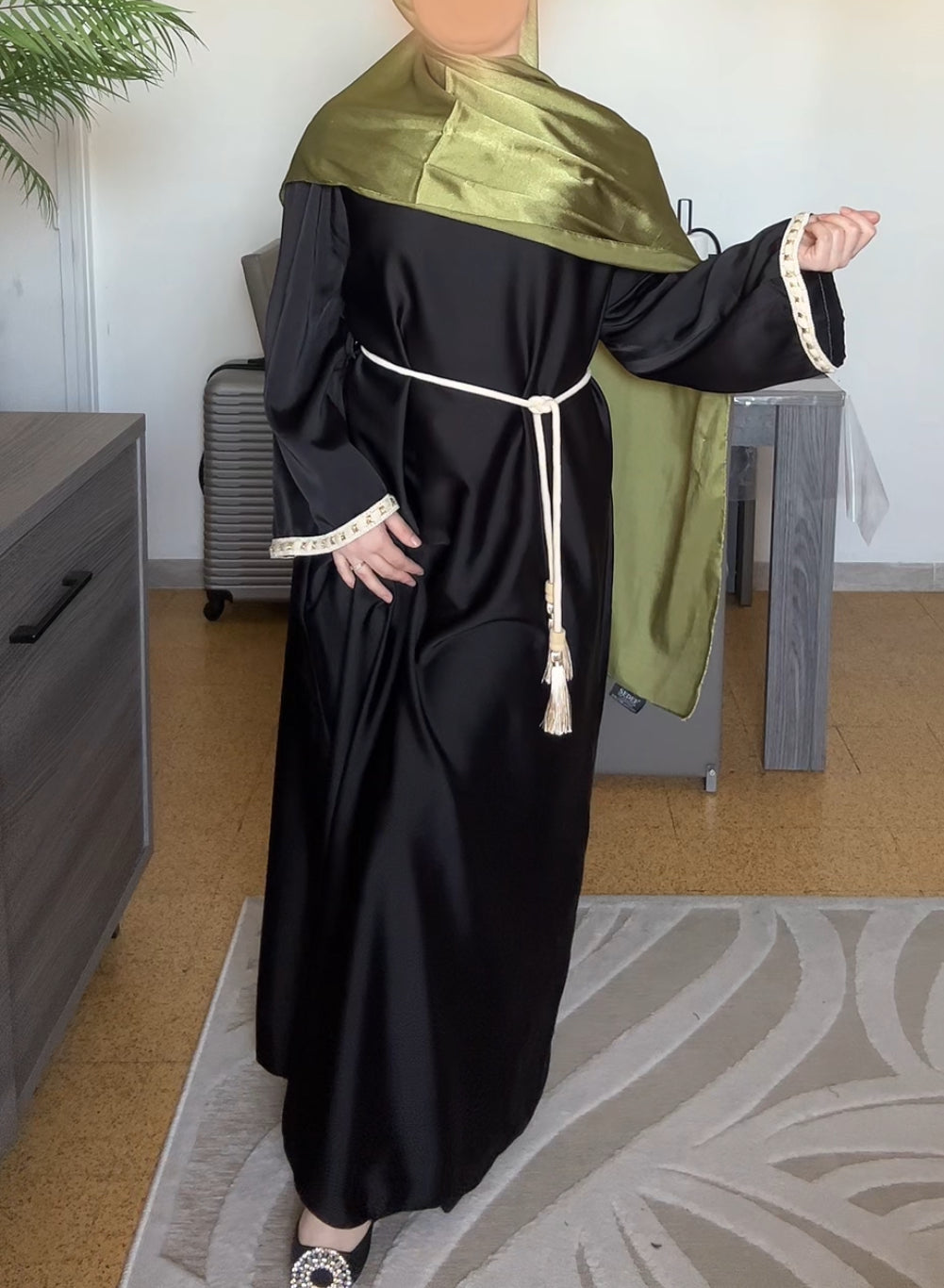 Abaya ceinturé